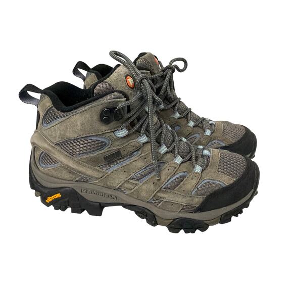 Merrell Moab 2 Mid Waterproof Shoes Womens Size 7 Vibram Granite Gray - Picture 1 of 10
